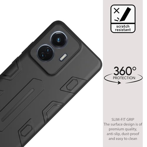 Image of NIUKIN Soft Shield Pro Mobile Back Case for Vivo T1 44W 4G / iQOO Z6 44W 4G | Shockproof Scratchproof Cover | Black