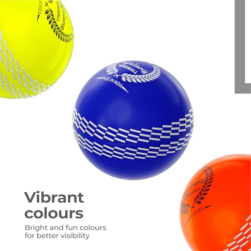 Lifelong PVC Soft Cricket Balls, Set of 3 | Wind Balls for Matches & Practice | Standard Size | Fluorescent Green, Blue, Orange Wind Balls | Lightweight & Water-Resistant | Ideal for All Ages 7 41sSvyhzLjL