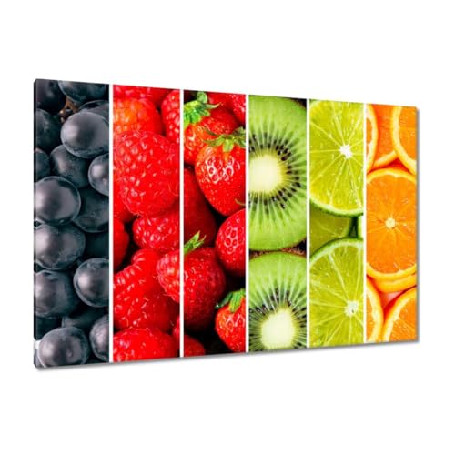 Toile imprimée fruits arc-en-ciel 120x80 pour décorer une cuisine moderne