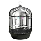 2026 Cage à oiseaux, ronde, portable, main courante, petite cage à oiseaux, cage de voyage pour inséparables, perruches, 1 pièce, (noir, 37 x 23,5 cm)
