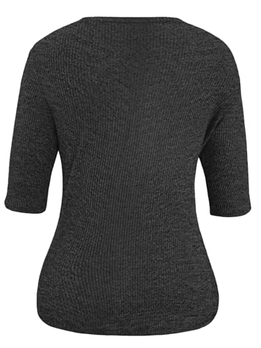 JomeDesign Womens Tops 3/4 Sleeve Shirts Crew Neck Loose Casual Blouses2