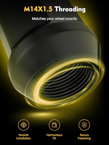 Image of MIKKUPPA M14x1.5 Lug Nuts, Replacement for Jeep Wrangler JL Grand Cherokee, Ram 1500 Dodge Charger Chevy Impala Factory Wheel, Black 20PCS One-Piece Design 7 /8 inch Hex Lug Nut Replace OEM 611-330