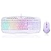 immagine 3havit Tastiera e Mouse da Gioco Filo Gaming Tastiera e Mouse Impostati con Luce LED, 4 Livelli DPI, 8 Tasti Multimediali e 19 Tasti Anti-ghosting 7 Diversi Colori, per PC (Layout Italia Bianco)