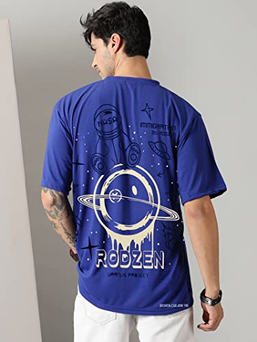 Image of RodZen Oversized Drop Shoulder Half Sleeves Round Neck Solid Cotton Blend Combo T-Shirt for Men