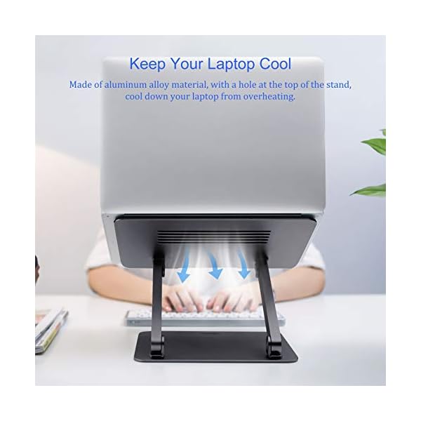 Nillkin Laptop Stand, Adjustable Laptop Riser Computer Stand for Desk, Heat-Vent, Multi-Angle Aluminum Desktop Holder Compatible with MacBook Air/Pro, Dell, HP, Lenovo and Other 11-17 Inches Laptops - Image 5