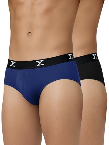 Image of XYXX Men's Ace Micromodal Regular Fit Solid Antimicrobial Briefs with No Marks Waistband (Pack of 2)