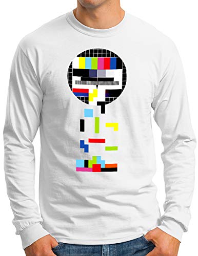 OM3® Test-bild-Tetris T-shirt à manches longues homme blanc XXL motif TV analogique