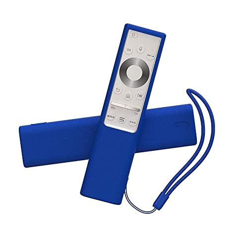 Image of Oboe Silicone Protective Case for Samsung BN59-01311 Smart TV Remote - Shockproof Anti-Slip Battery Cover for QLED TV Remote - Anti-Lost with Loop (Blue)