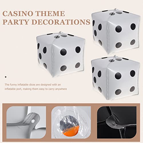 Kisangel 5Pcs Square Dice Balloons Cube Aluminum Foil Balloons For Casino Theme Party Decorations,White #TOP3