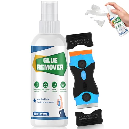 XINGHUO Removedor de Adhesivos Spray, Spray Silicona, Eliminador de Pegamento, Despegador de Etiquetas y Residuos Rápidamente, Pulverizador Portátil, Fórmula Eficaz para Vidrio Plástico Metal Madera,