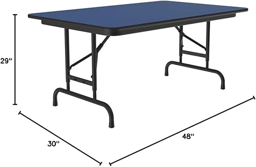 Miniatura 106 de Correll - Mesa plegable de altura ajustable y resistente, parte superior laminada de alta presión, fabricada en Estados Unidos, delantal de acero