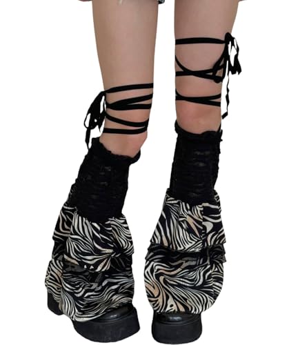 Image of SherryDC Girl's Y2k Kawaii Leg Warmers Cute Lace Harajuku Leg Sleeves Gothic Lolita Long Slouch Socks for Women