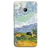 Coque Compatible avec HTC One M7 Ã‰Tui Housse Vincent Van Gogh Champ de blé avec cyprès Peinture