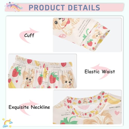 senya Cute Dog Banana Fruit Pajamas Set Long Sleeve Soft Cotton Sleepwear 2 Piece4