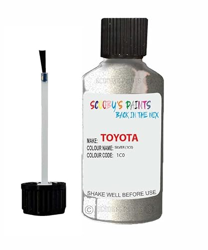 Scoobys Paints Back In The Mix Silver Touch Up Paint For Toyota Auris 1C0 1996-2018 30Ml Bottle Brush Scratch Stone Chip Repair Pen