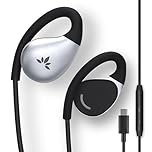Avantree Resolve (Large) – USB-C Wired Open-Ear Earbuds w/Mic & Over-Ear Hook, for Seniors & Men w/Large Ears, Great for Office, Outdoor & Home
