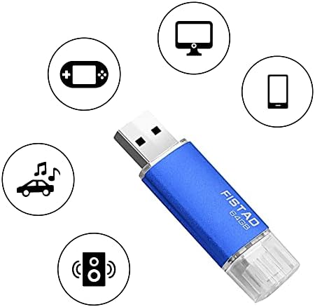64GB USB Memory Stick USB 2.0 OTG Flash Drive Thumb Drive Pen Drive - Blue