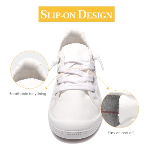 FUNKYMONKEY Shoes for Women, Comfort Low Top Canvas Slip On Sneakers Classic Casual Walking Shoes4
