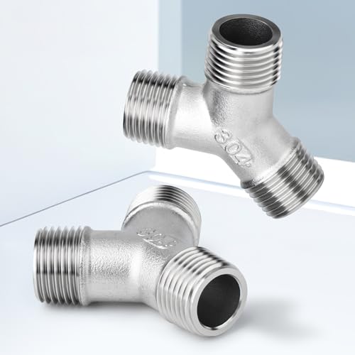 Conectores de acero inoxidable 304 de 3 vías en Y de 1/2 BSP para solucionar fugas de gas 8