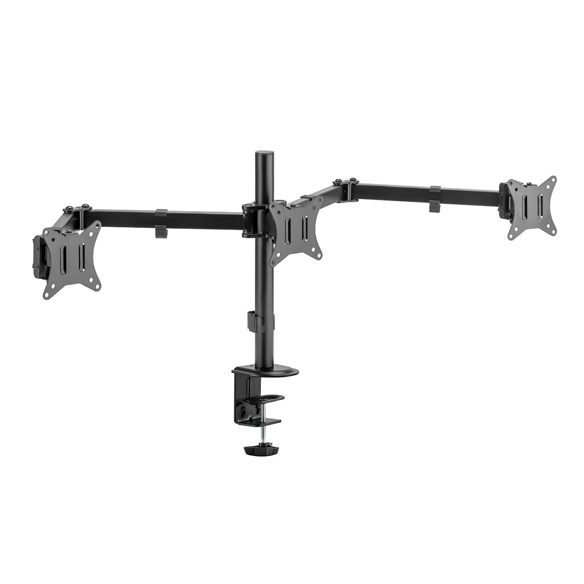 Supporto per monitor in alluminio per 3 monitor (17-27"), lunghezza braccio: 658 mm ciascuno
