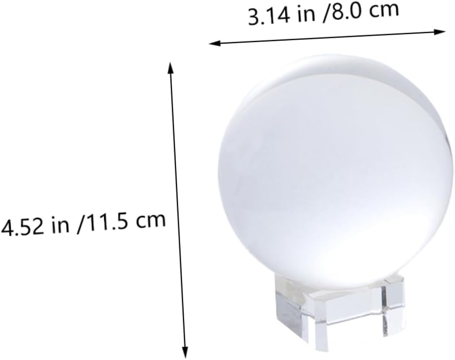 2pcs Crystal Ball Craft Decor Desktop Glass Orbs Decorative Spheres for Photo Prop