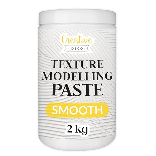 Creative Deco Texture Paste Smooth 2 kg | White Filler for Acrylic Painting | Modelling Paste for Art Projects Acrylic Paint DIY 3D Effects Textures | Easy to Apply with Palette Knife