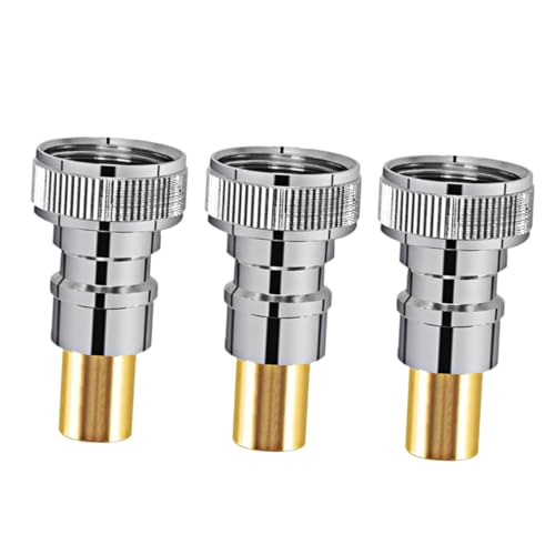 Operitacx 3個 全自動止水接頭 洗濯機用水栓アダプター 銅製 耐圧防爆 自動水止め機能付き 洗濯 園芸 カーケア対応