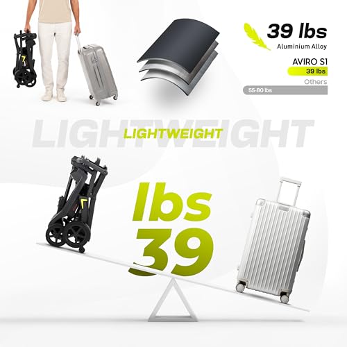 DECOMIL Aviro S1 Lightweight (39 lbs) Foldable Mobility Scooter for Adults – 20-Mile Range, Dual 10Ah Lithium Battery, 270W Motor, 20-Mile Range, 265 lbs Capacity, All-in-One Design