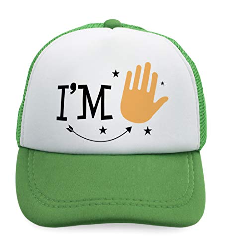 Summer Kids Trucker Hat I'm 5 5 Year Old Fifth Birthday Polyester Boys Girls Sun Toddler Caps Kelly Green Design Only Adjustable