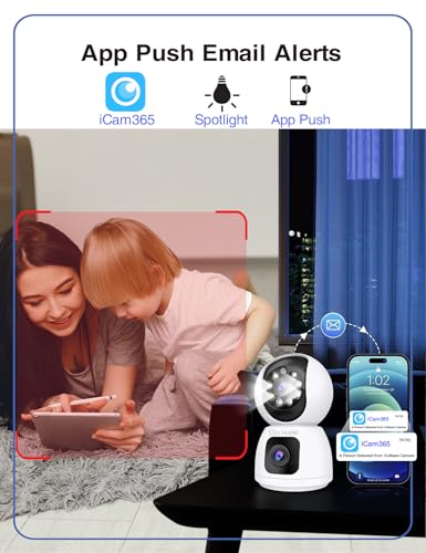 Indoor Security Camera, 2MP, 360° Coverage, Pet and Baby Monitor with App, Night Vision, Motion Detection - Image 5