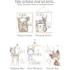Woodland Animals Tribal Wall Art Set - 6 Prints, 8x10 Inch, Deer, Bunny, Bear, Fox, Raccoon, Owl - View #12