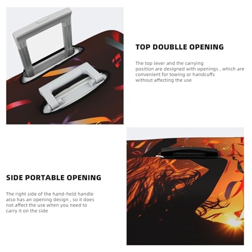 Travel Luggage Covers For Suitcase, Dance Music Elastic Suitcase Protector Washable Anti-Scratch Suitcase Baggage Cover Luggage Protector Fits 18-32 Inch Luggage4