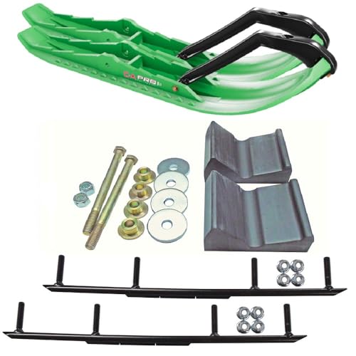 C&A Pro Green TMX Snowmobile Skis w/ 6