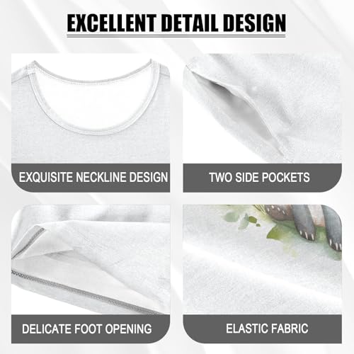 Cute Fox Flower Pajama Set Short Sleeve Nightwear Soft Clothes Set Summer Pajamas Cotton 5Y4