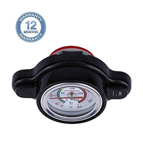 High Pressure Radiator Cap With Temperature Gauge, Providing Accurate Temperature Monitoring In Real Time, Fit For Honda, Kawasaki, Suzuki, Yamaha Motorcycle Atv Models 1.8 Bar, 25.6Psi #TOP5