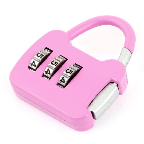 Image of Aexit Metallic 3 Padlocks & Hasps Digits Magenta Jewelry Box Combination Combination Padlocks Password Padlock