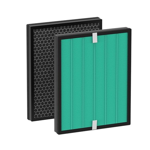 Image of HASTHIP 2Pcs HEPA Filter for Coway Airmega 150 (AP-1019C), Air Filter for Home Air Purifier Activated Carbon Formaldehyde Removal Composite Filtration Cartridge, Airborne Pollutants, Odor