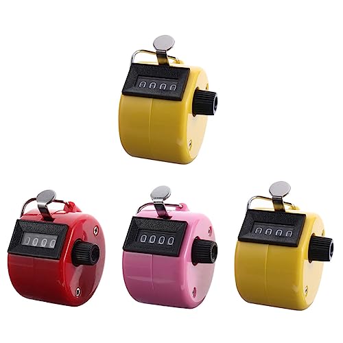 GANAZONO Finger Tally Counter 4 Pcs Hand Clicker Counters Sports Supplies for Fitness Durable Plastic Portable Random Color