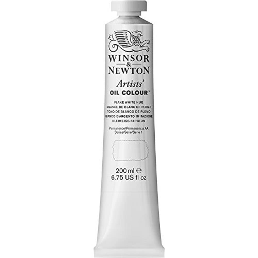 Winsor & Newton Artists' Oil Colour Flake White Hue (242) in 200 ML Tube, Finely Pigmented Oil Painting Colors for Canva