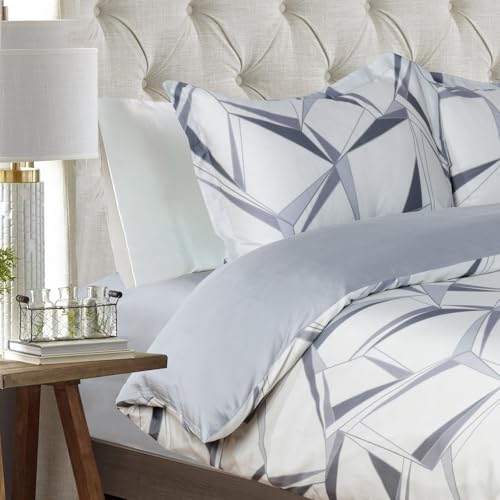 Majestic Giftware Madison Linen 8-Piece 44" Twin Size Bedding Set (BL500-44T-2) | Tokyo Comfort - Ash 300 Thread Count Cotton Sateen | 2 Fitted Sheets, 2 Duvets, 4 Pillowcases | Soft & Luxurious