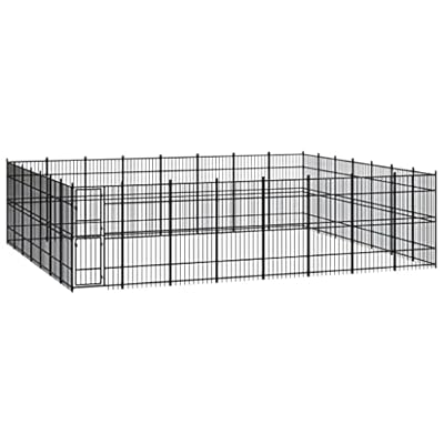 Animals & Pet Supplies,Pet Supplies,Dog Supplies,Dog Kennels & Runs,Outdoor Dog Kennel Steel 51.61 m²