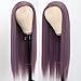 Missyvan Long Straight Hair Purple Color Hair Wigs Glueless Heat Resistant Fiber Hair Synthetic Hair Little Lace Wigs for Fashion Women