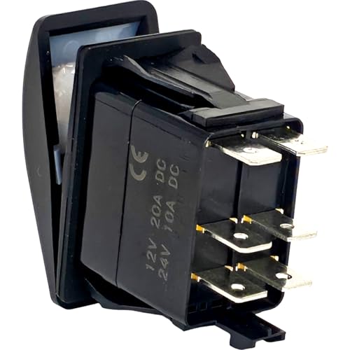 Interruptor basculante 701-60004 12V 6 pines compatible con mandos de tractor JCB 3D 3