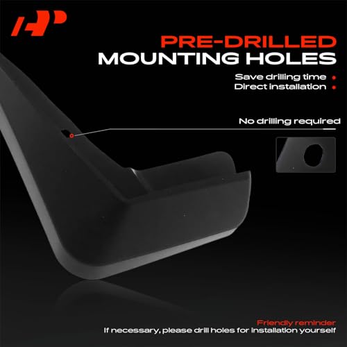 Image of A-Premium Mud Flaps Compatible with Audi | for Audi A3 2015-2017 Hatchback, No Drilling Required Mud Guards with Hardware Accessories, Set of 4 Front and Rear