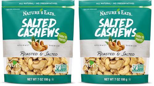 Nature's Eats Cashews Roasted Salted, 7 Oz (Pack of 2) - image 1