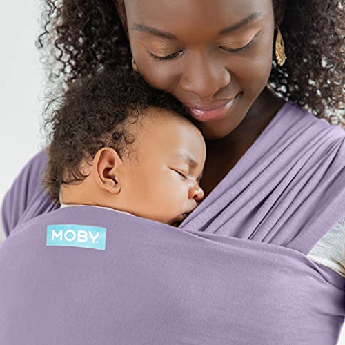 Image of Moby Baby Wrap Carrier Classic for Newborns to Toddlers (8-33lbs), Infant Sling Carrier, Lightweight & Hands Free Design, Adjustable for All Body Types (Amethyst)