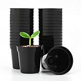 KINGLAKE 54mm 50 Piezas macetas de plántulas de plástico Negro - para Semillas, plántulas
