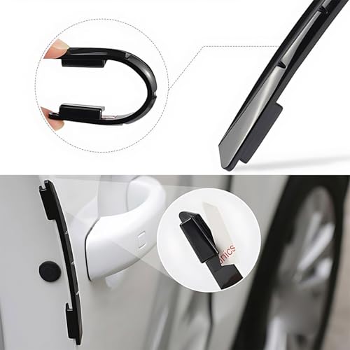 Srvauyea 4 Piezas Protector de Puertas de Coche, Borde Puerta Coche Tiras Protección Antiarañazos, Protectores de Borde de Puerta de Coche, Tiras Protectoras de Puerta de Automóvil (Negro) - imagen 3