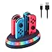 Chargeur pour Manette Nintendo Switch 4 Joy Cons Contrôleurs, Recharge Dock pour Switch Joy-Con avec LED indicateur, Support de Station de Charge pour Joy Cons