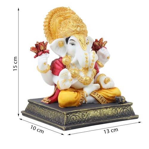 Image of ARMONIA Premium Marble Dust Lord Ganesha Idol for Home Decor - 6 Inch Handmade Ganesh Murti,Vinayak Ganpati Statue for Mandir, Office Desk |Best Spiritual Gift for Wedding & Housewarming